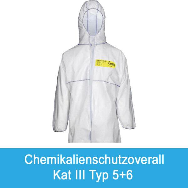 Chemikalienschutzoverall Kat. III Typ 4+5+6